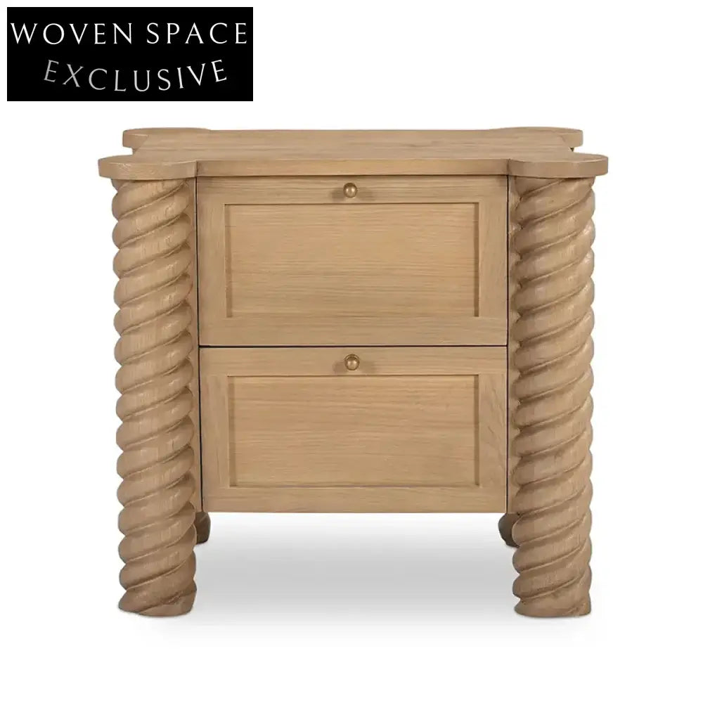 Nordic Solid Wood Nightstand Cabinet Modern Minimalist Bedroom Side Table with Drawer