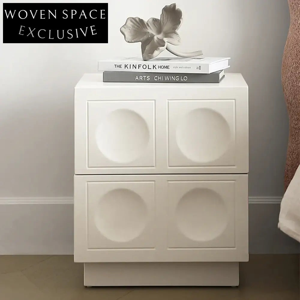 Nordic Solid Wood Nightstand Cabinet with Drawer - Minimalist Square Bedside Table