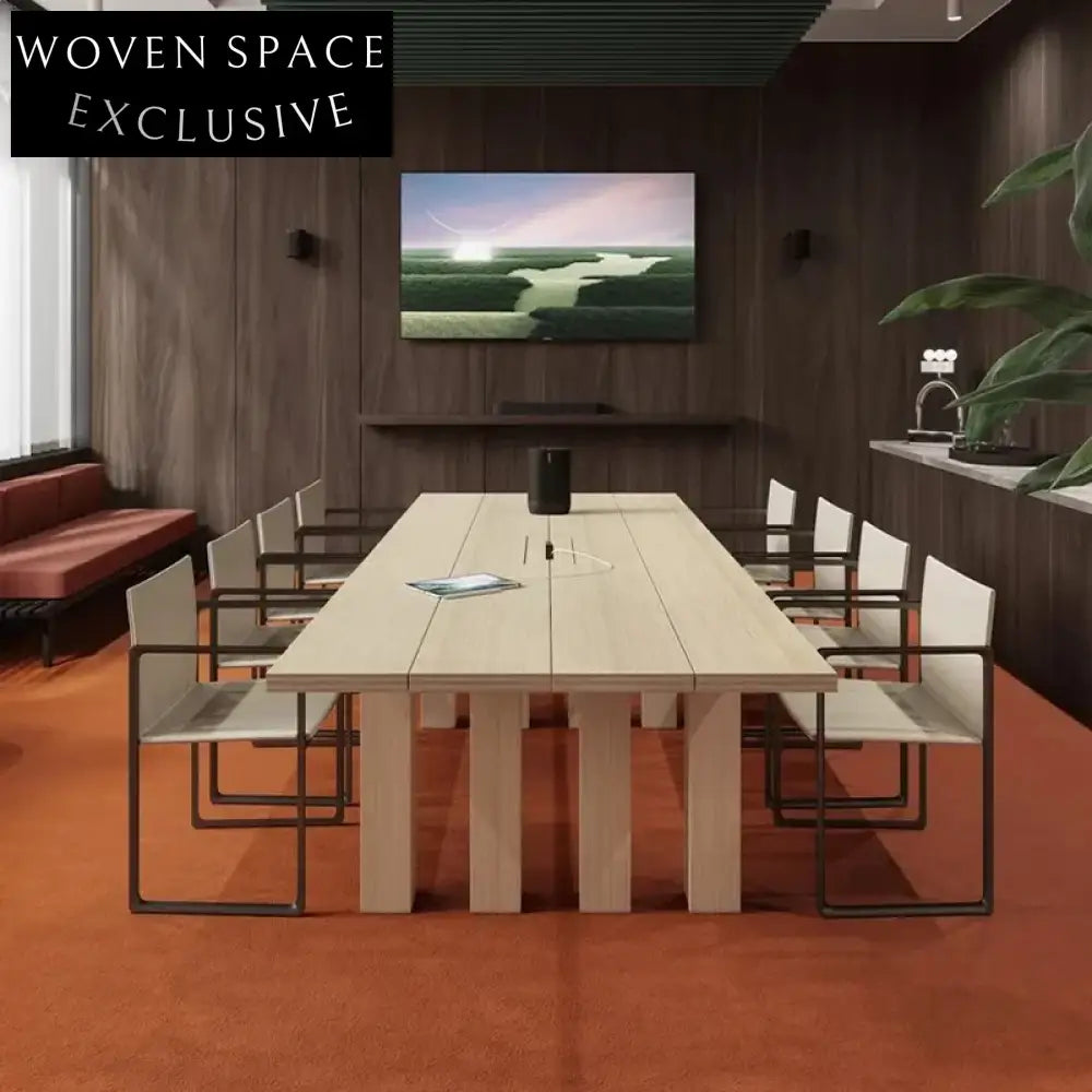 Nordic Solid Wood Rectangle Dining Table for 8 Seaters, Modern Home Dining Table