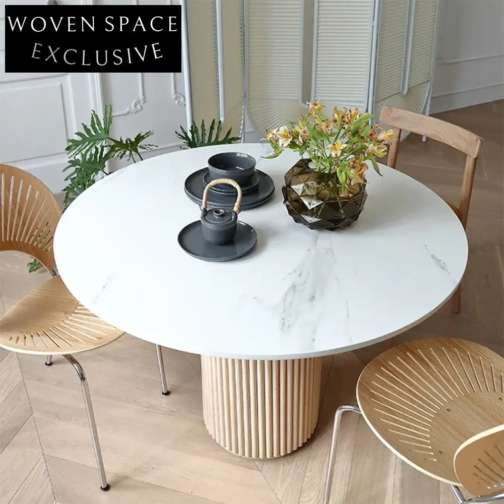 Nordic Solid Wood Round Dining Table - Modern Japanese Style Kitchen Furniture
