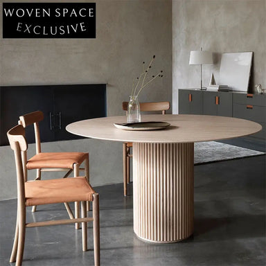 Nordic Solid Wood Round Dining Table - Modern Japanese Style Kitchen Furniture