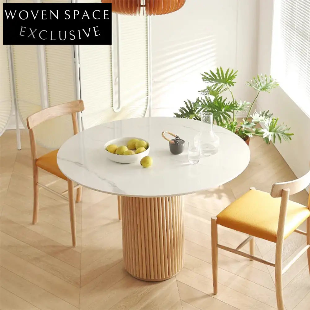 Nordic Solid Wood Round Dining Table - Modern Japanese Style Kitchen Furniture
