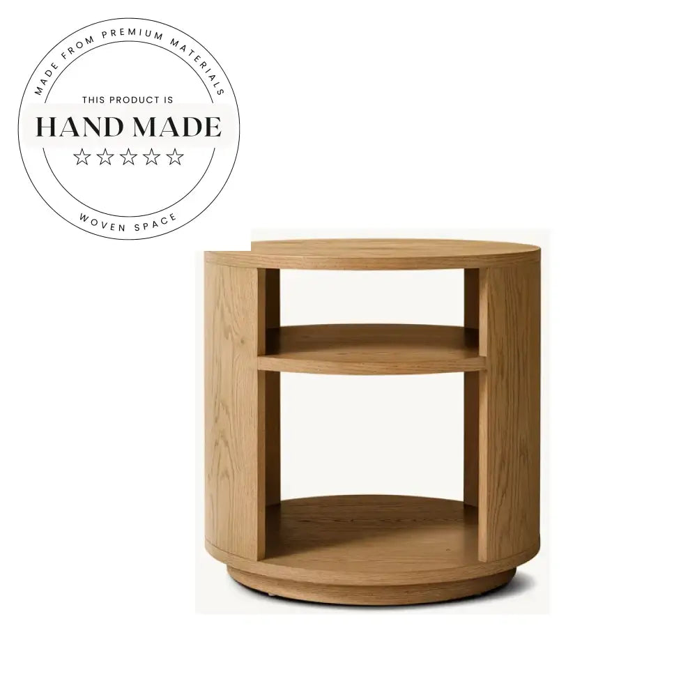 Nordic Solid Wood Round Luxury Living Room Side Table