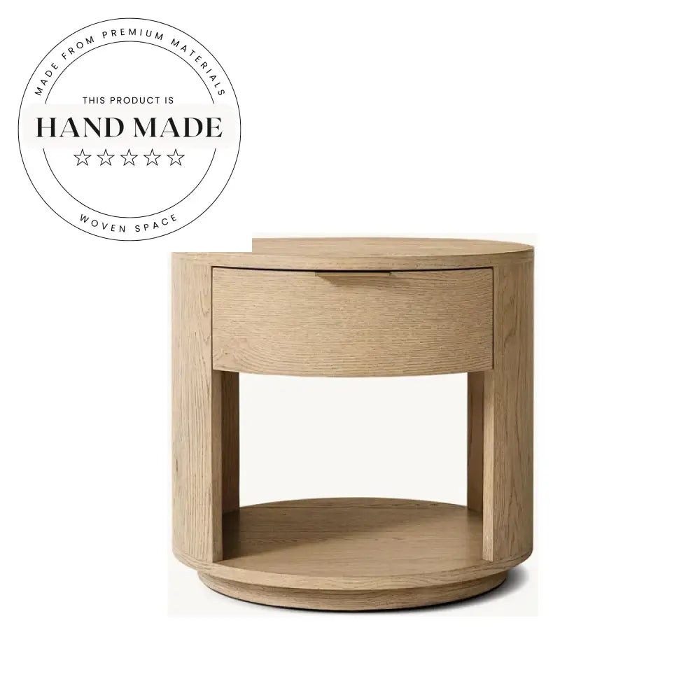 Nordic Solid Wood Round Luxury Living Room Side Table