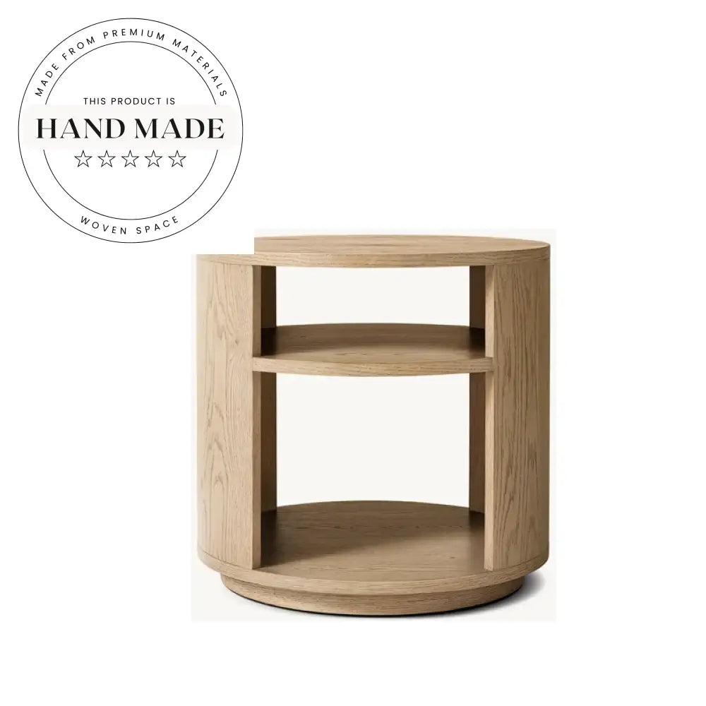 Nordic Solid Wood Round Luxury Living Room Side Table