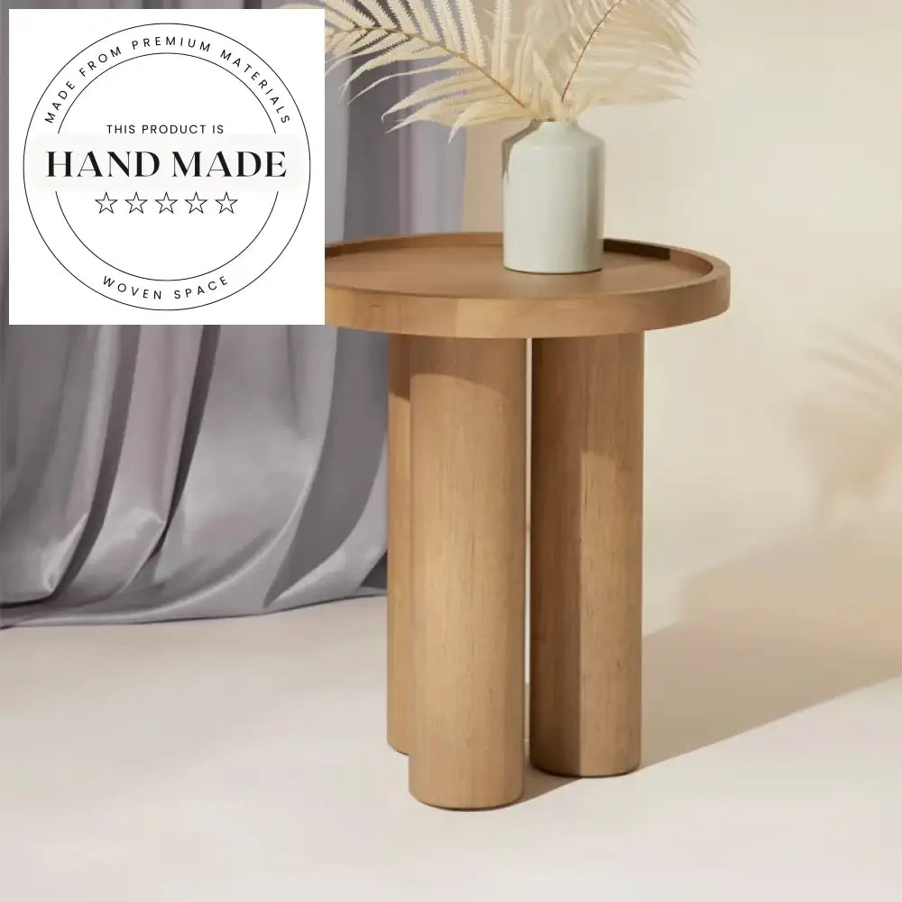 Nordic Solid Wood Round Modern Minimalist Luxury Side End Table