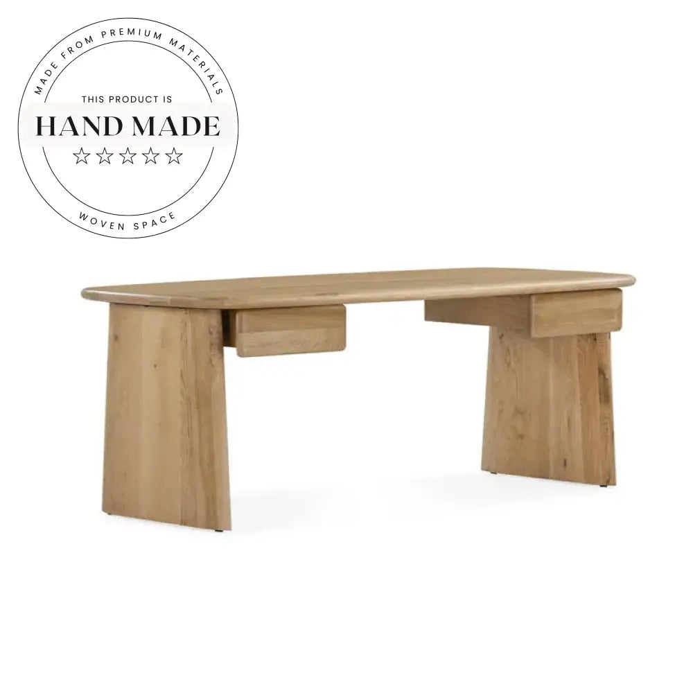 Nordic Solid Wood Study Desk with Storage Drawers Computer Desk