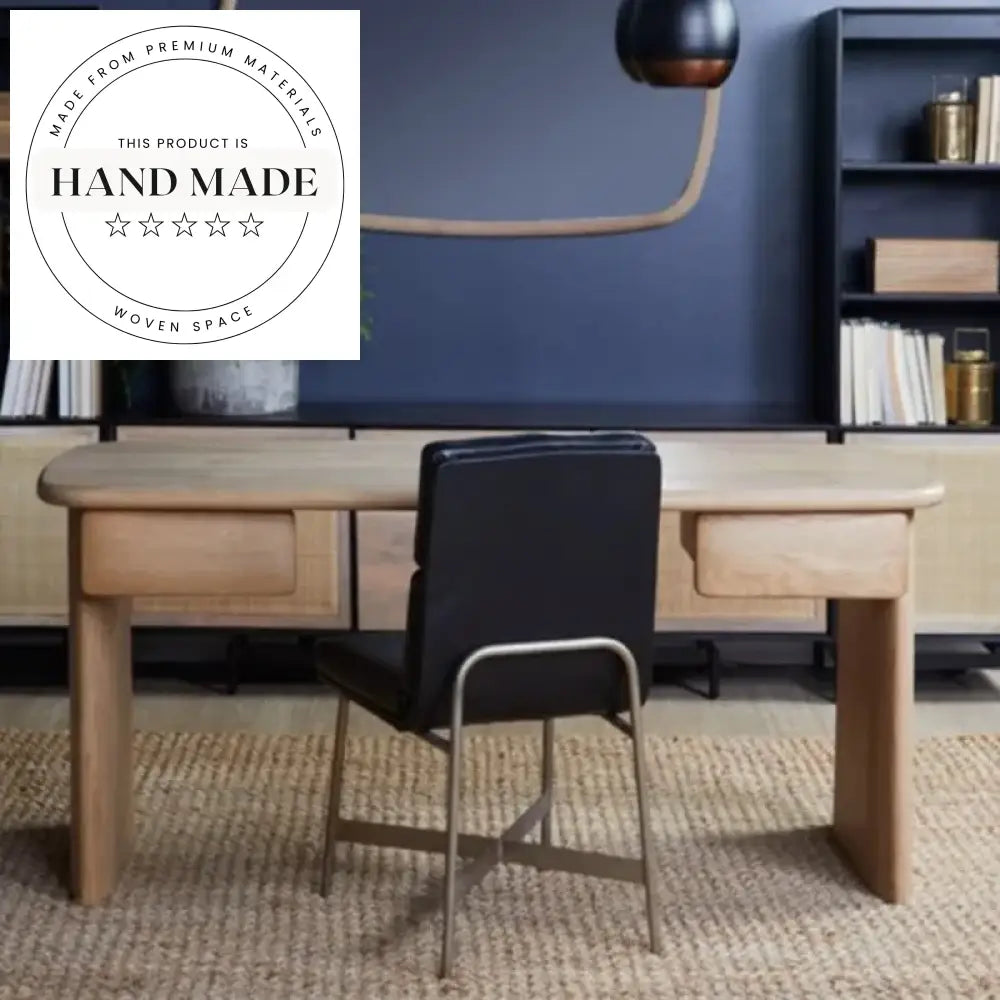 Nordic Solid Wood Study Desk with Storage Drawers Computer Desk