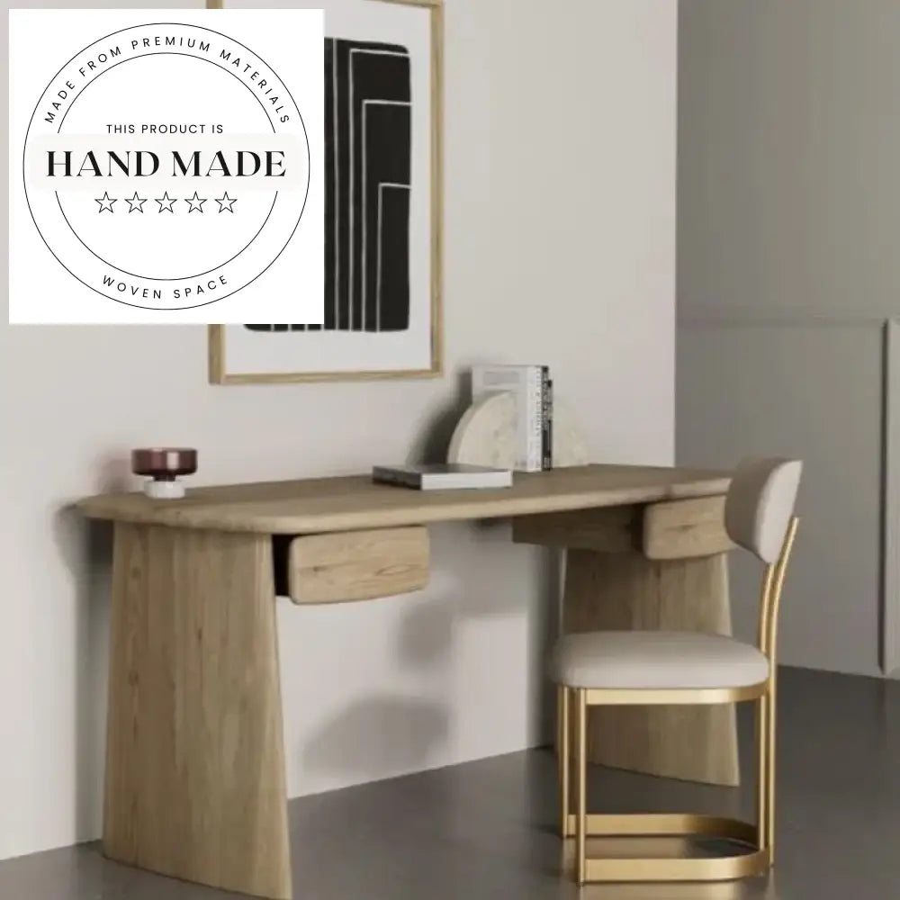 Nordic Solid Wood Study Desk with Storage Drawers Computer Desk