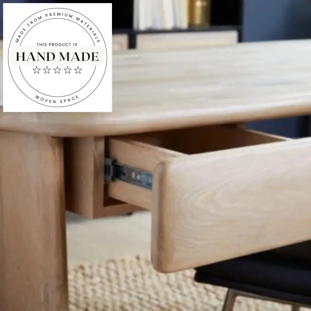 Nordic Solid Wood Study Desk with Storage Drawers Computer Desk