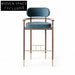 Nordic Solid Wood Upholstered Bar Stool, High Chair for Home, Cafe