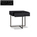 Nordic Square Bedside Table with Metal Legs and Storage Drawer Nightstand