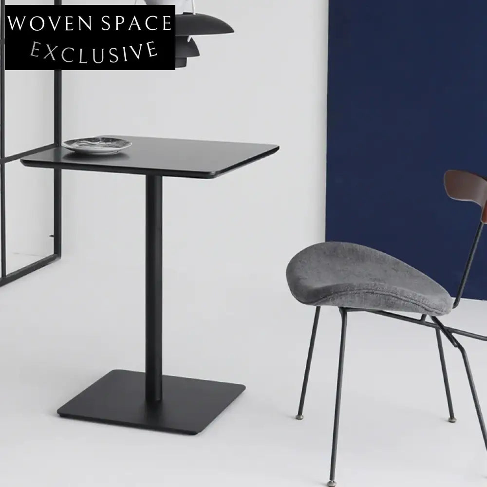 Nordic Square Wooden Top Metal Base Modern White Restaurant Dining Table