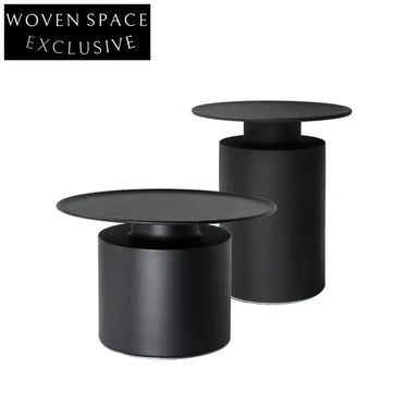 Nordic Stainless Steel Round Coffee & Side Table Set