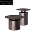 Nordic Stainless Steel Round Coffee & Side Table Set