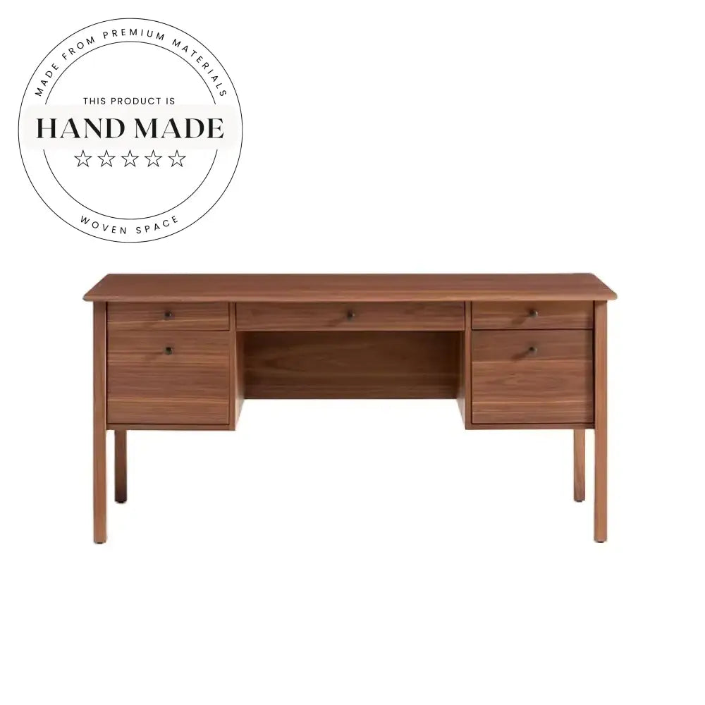 Nordic Studio Solid Walnut Wooden Computer Writing Executive Desk
