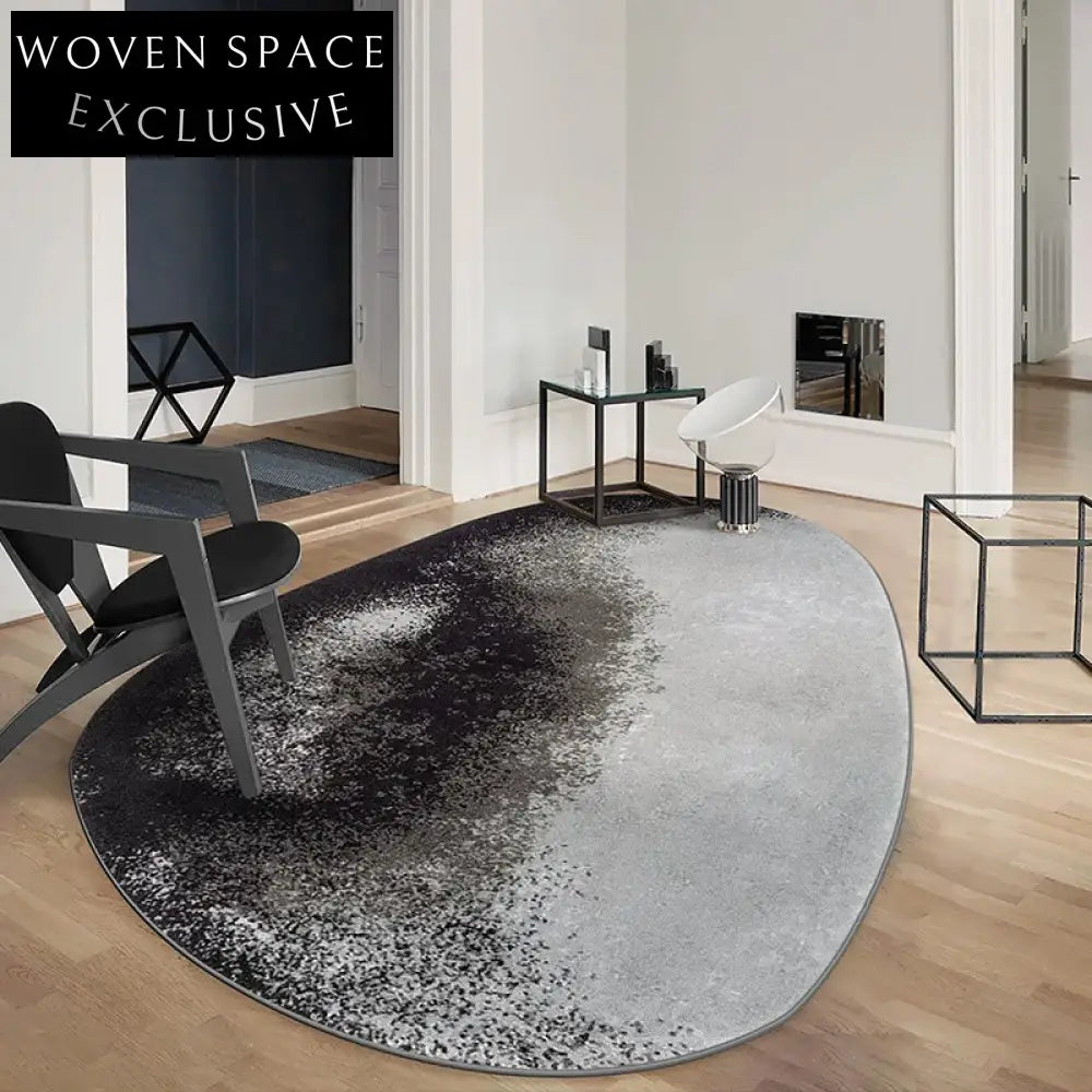 Nordic Style Abstract Irregular Stone Pattern Area Rug for Modern Homes