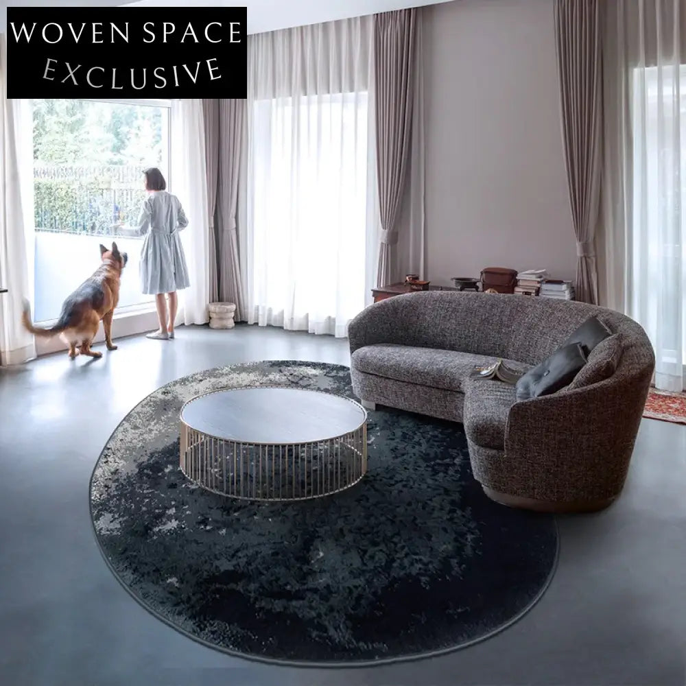 Nordic Style Abstract Irregular Stone Pattern Area Rug for Modern Homes