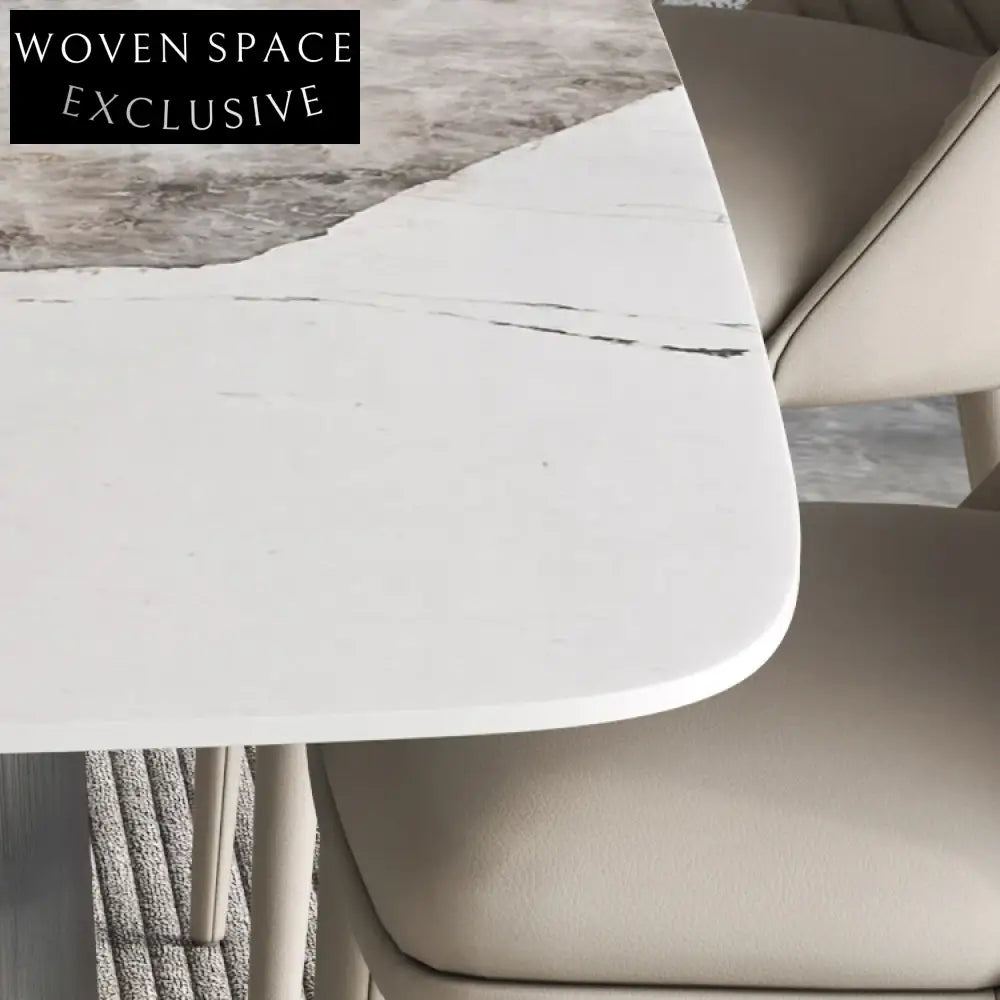 Nordic Style Modern Rectangle Slate Top Dining Table for Restaurants and Homes