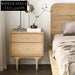Nordic Style Solid Wood Nightstand with Two Drawers and Storage