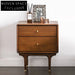 Nordic Style Solid Wood Nightstand with Two Drawers and Storage