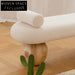 Nordic Style Solid Wood Teddy Fabric Upholstered Entryway Bench Ottoman Seating