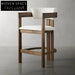 Nordic Style Wooden Kitchen Bar Stool Modern Counter High Chair for Cafe
