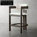Nordic Style Wooden Kitchen Bar Stool Modern Counter High Chair for Cafe