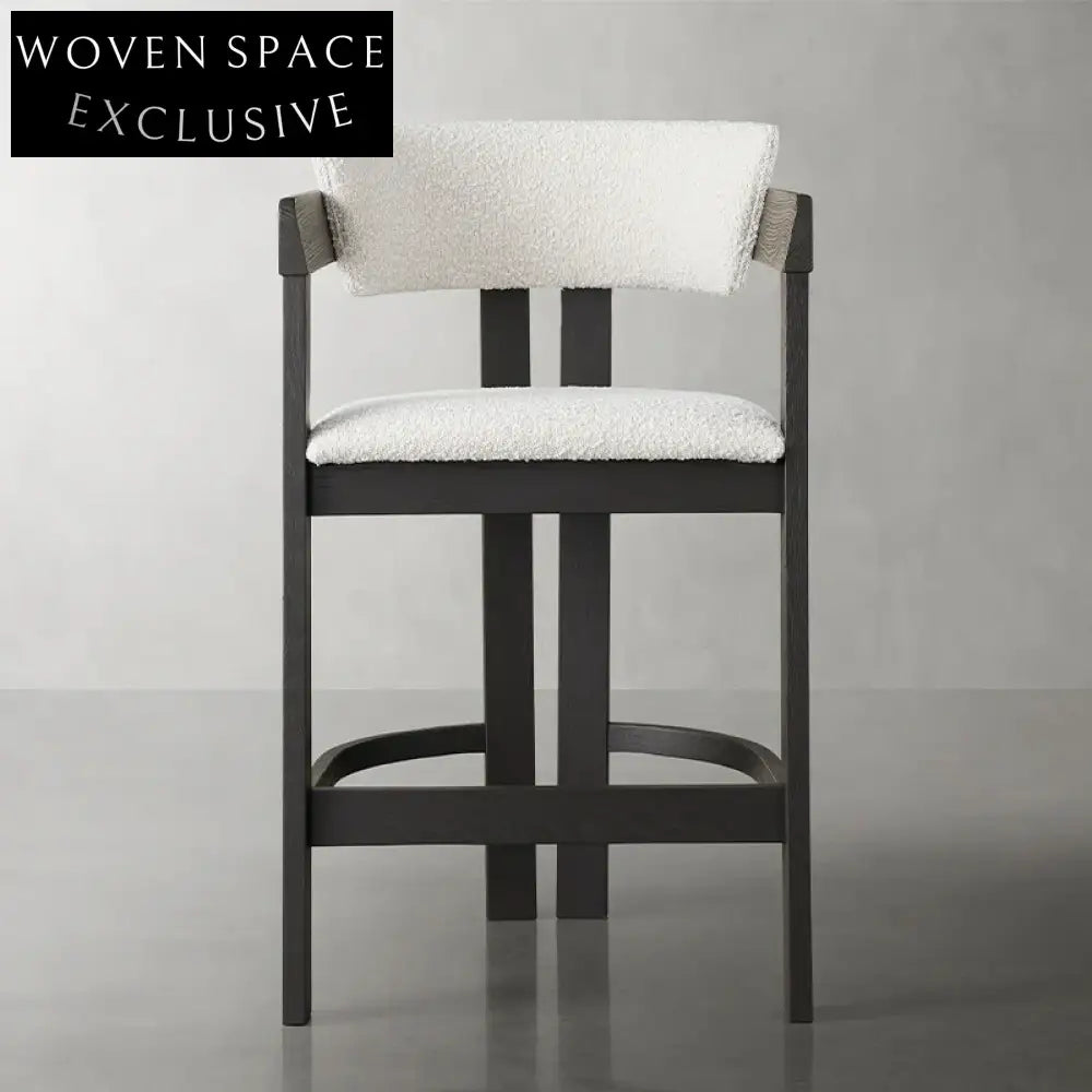 Nordic Style Wooden Kitchen Bar Stool Modern Counter High Chair for Cafe