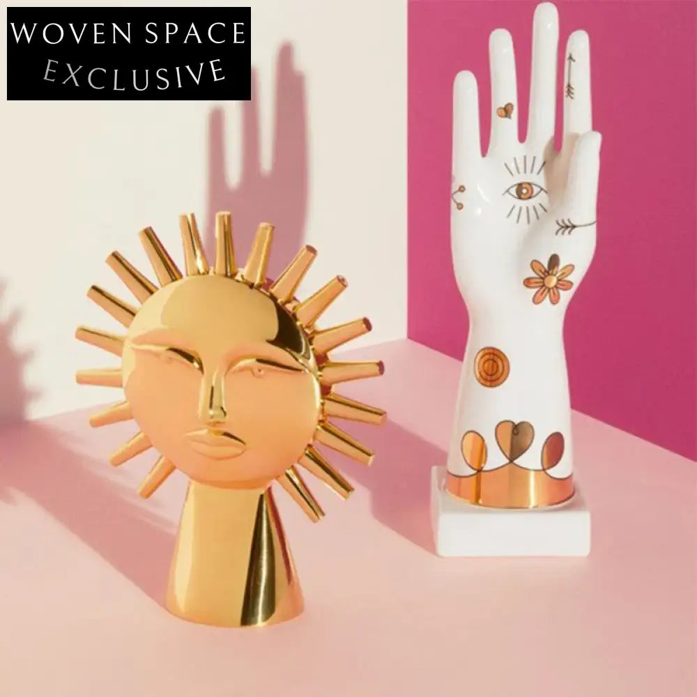 Nordic Sun Goddess Ceramic Figurine, Elegant Home Decor Art Ornament
