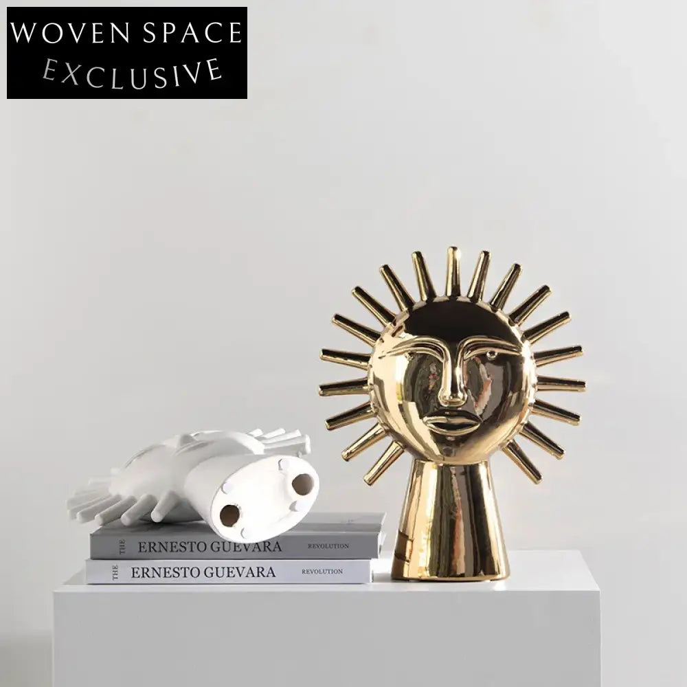 Nordic Sun Goddess Ceramic Figurine, Elegant Home Decor Art Ornament