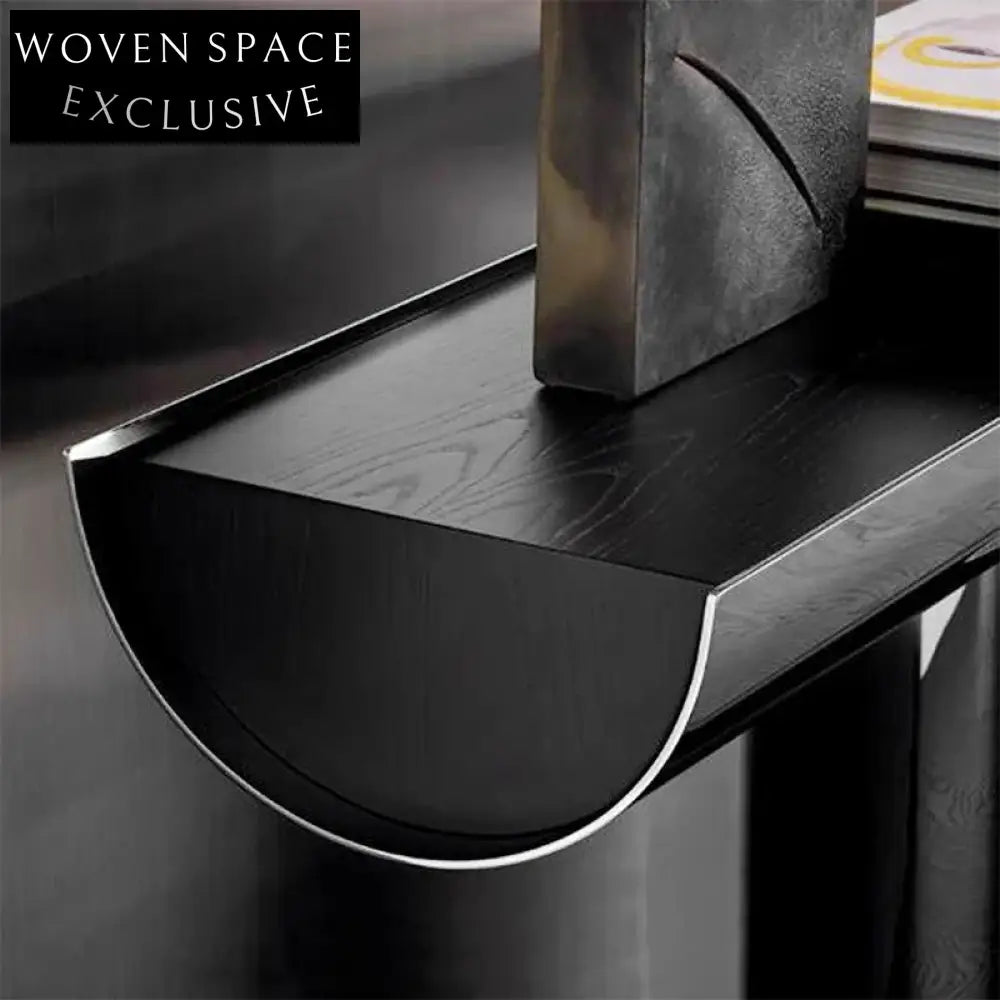 Nordic T-Shaped Modern Living Room Console Table with Stainless Steel Base