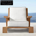 Nordic Teak Wood Outdoor Sofa Set with Waterproof Fabric Cushions and Coffee Table