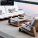 Nordic Teak Wood Outdoor Sofa Set with Waterproof Fabric Cushions and Coffee Table