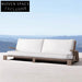Nordic Teak Wood Outdoor Sofa Set with Waterproof Fabric Cushions and Coffee Table