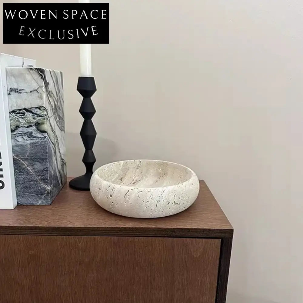 Nordic Travertine Marble Stone Decorative Vanity Jewellery Fruit Tray