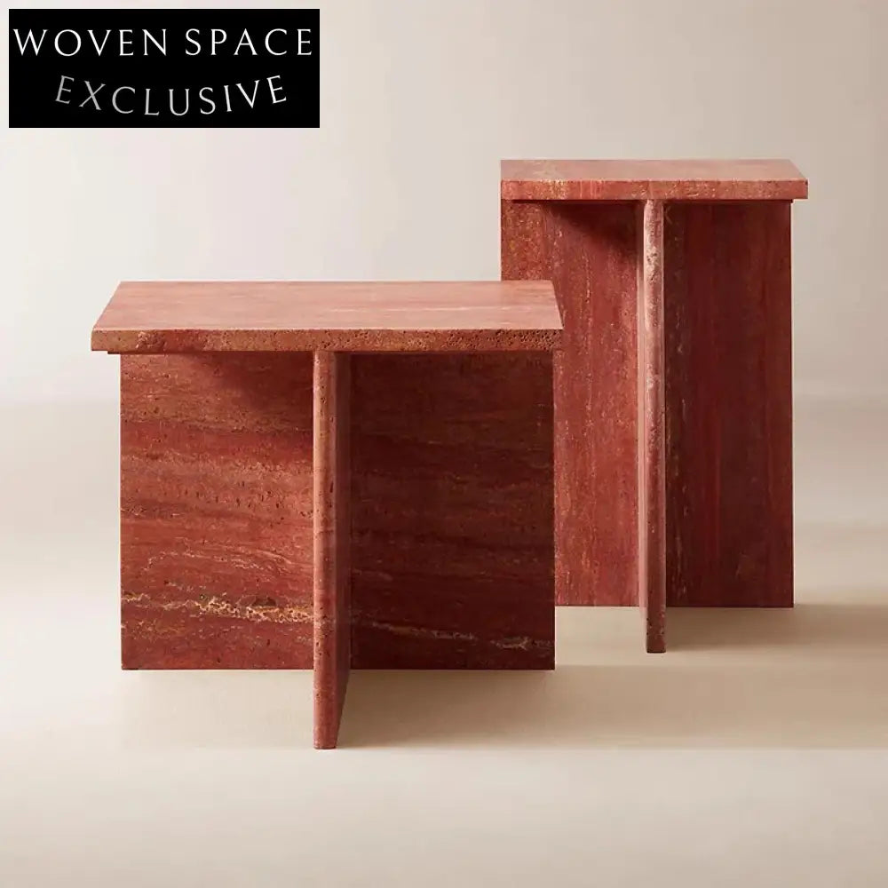 Nordic Travertine Modern Minimalist Living Room Coffee Table Accent Piece