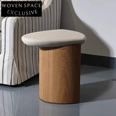 Nordic Travertine Stone Round Living Room Sofa End Side Coffee Table