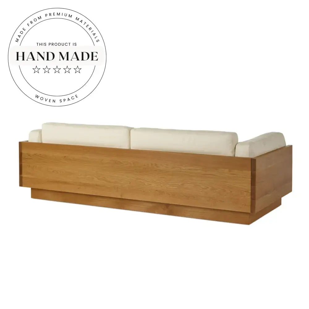 Nordic Upholstered Linen Sectional with Solid Wood Base Sofa Set