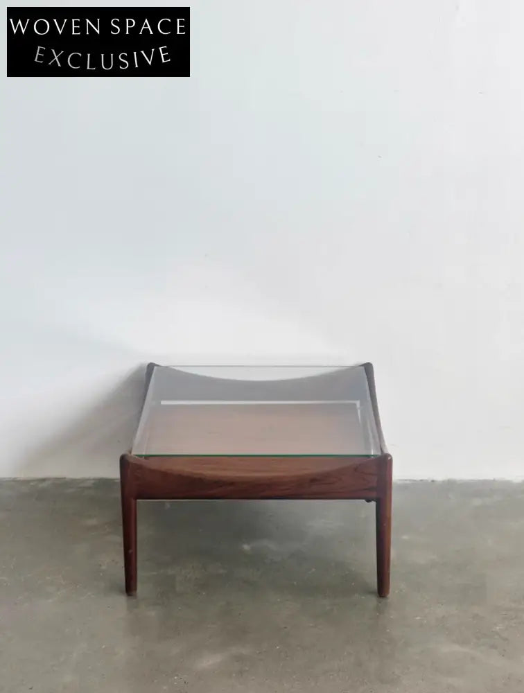 Nordic Used Danish Rosewood Glass Side Table by Kristian Vedel