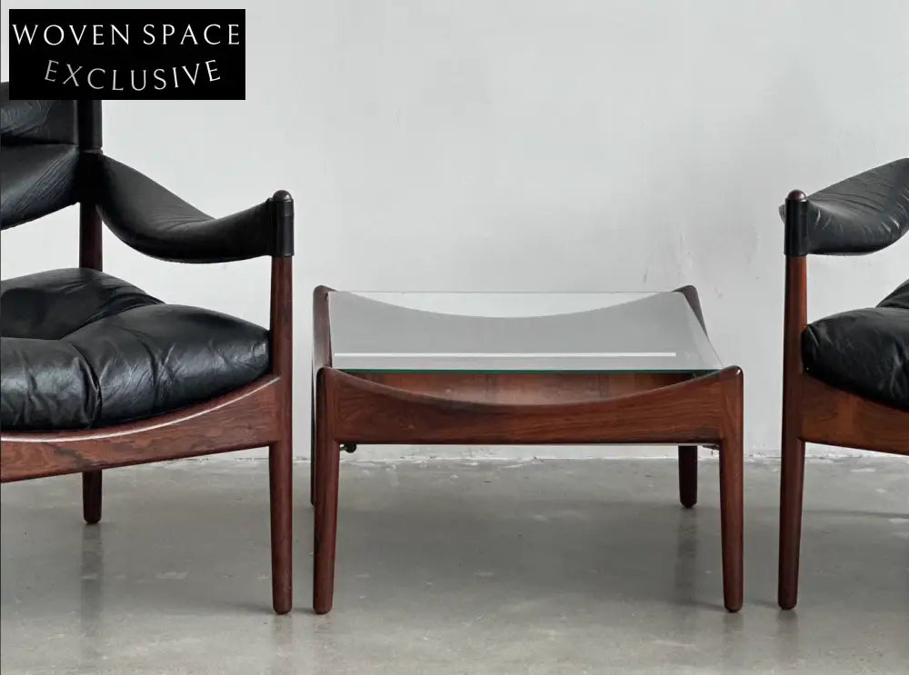 Nordic Used Danish Rosewood Glass Side Table by Kristian Vedel