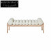 Nordic Velvet Fabric Bedroom Ottoman Bench Modern Luxury Solid Ash Wood Bed Stool