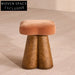 Nordic Velvet Fabric Mushroom Ottoman Stool, Modern Cozy Home Decor Footrest