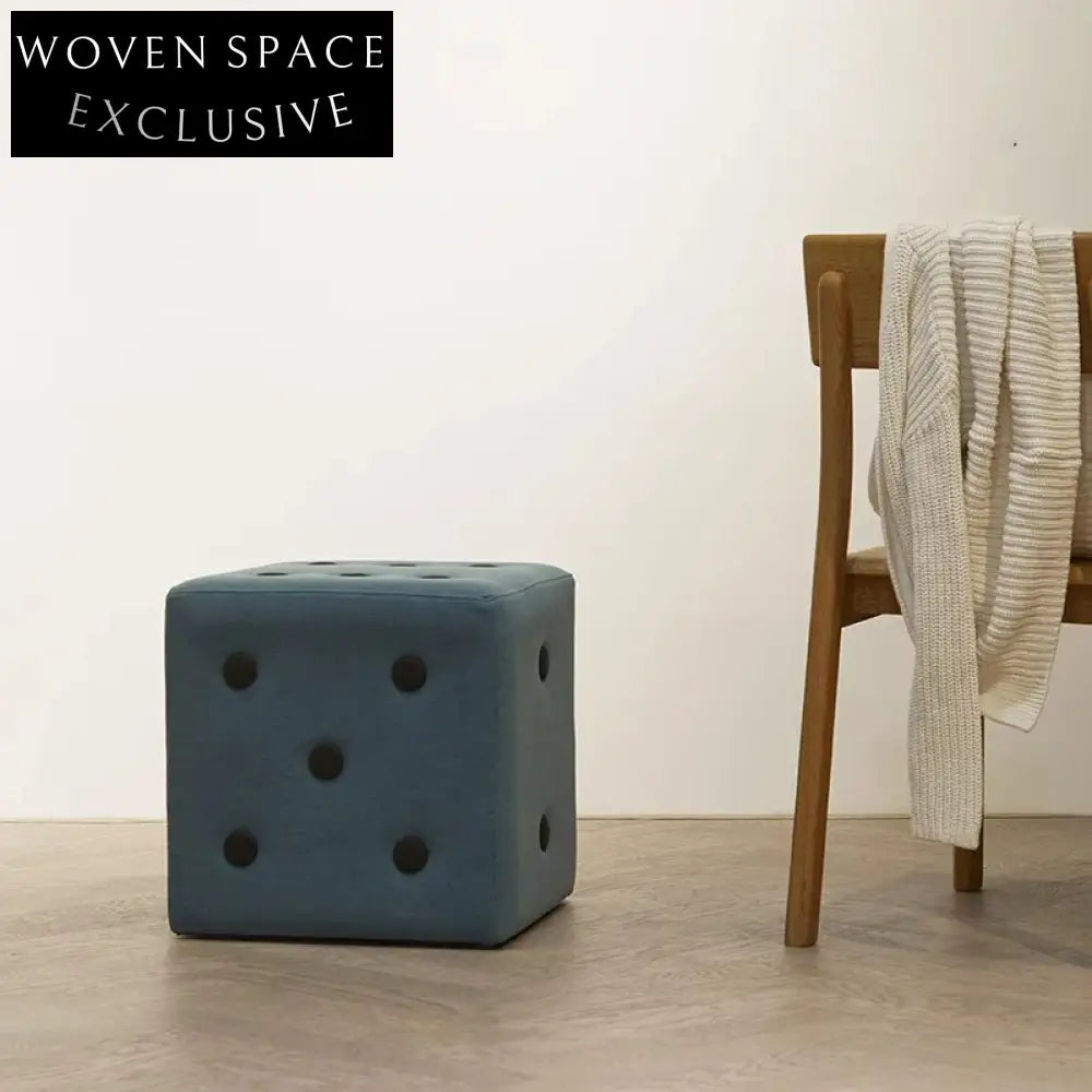 Nordic Velvet Fabric Square Footrest Living Room Ottoman