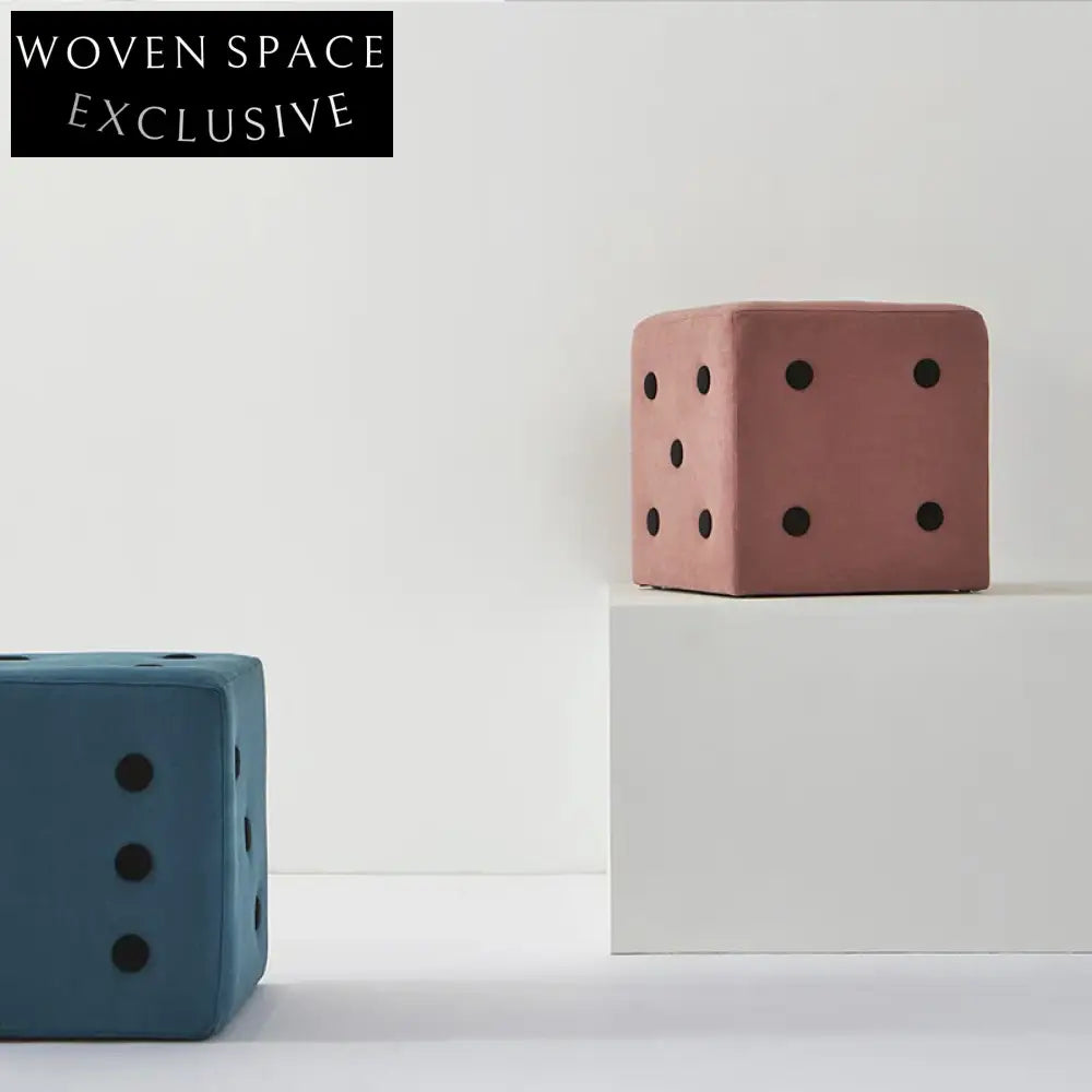 Nordic Velvet Fabric Square Footrest Living Room Ottoman