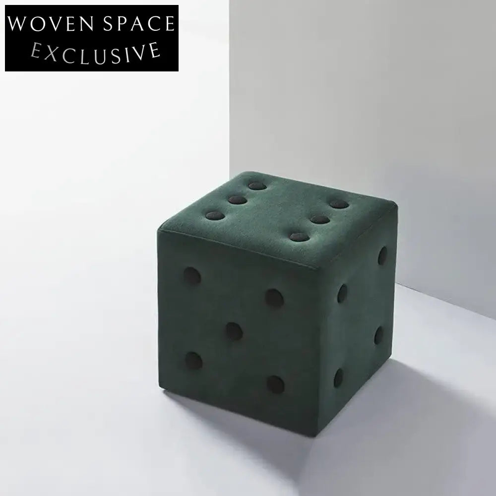 Nordic Velvet Fabric Square Footrest Living Room Ottoman