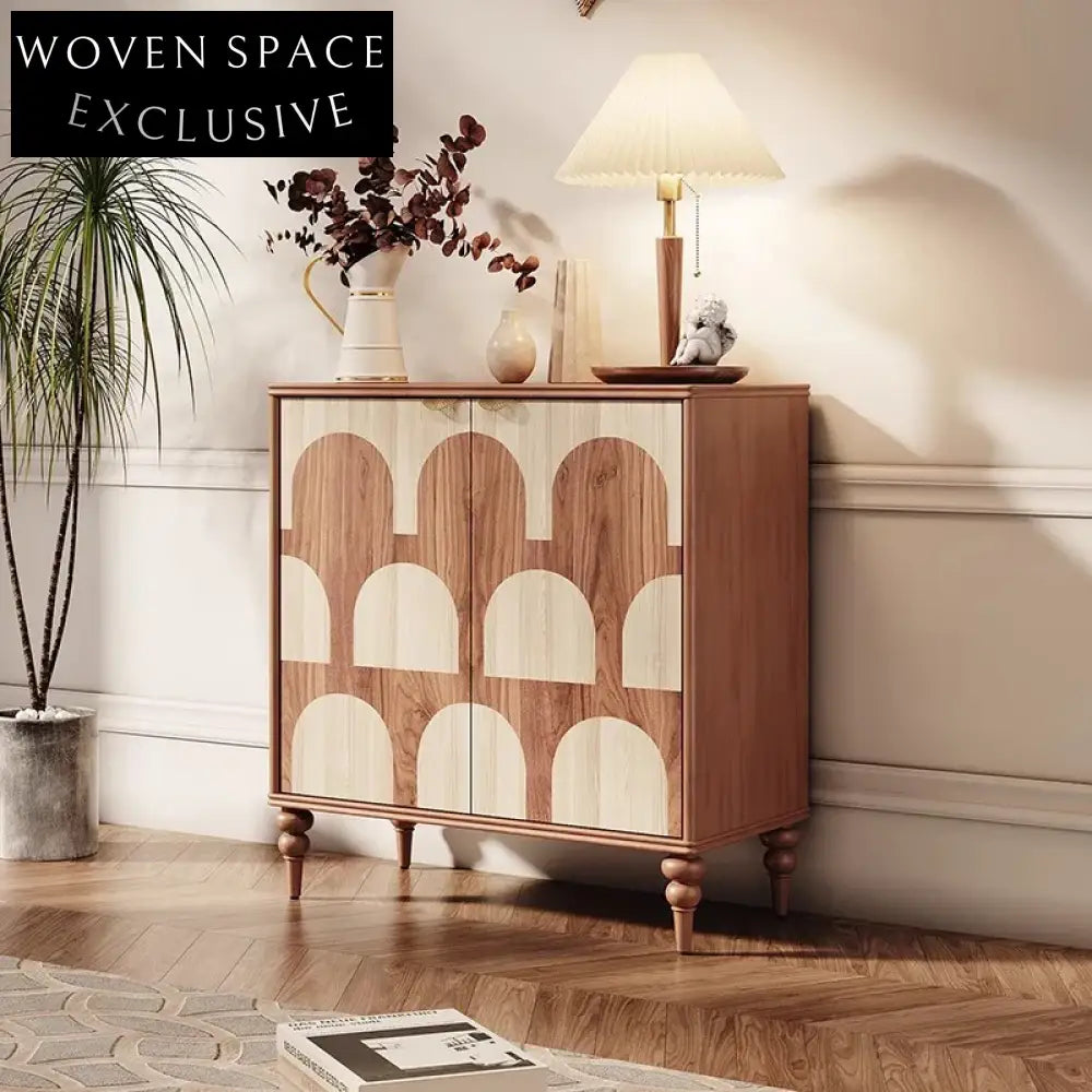Nordic Vintage Solid Wood Sideboard Cabinet for Kitchen & Living Room Storage