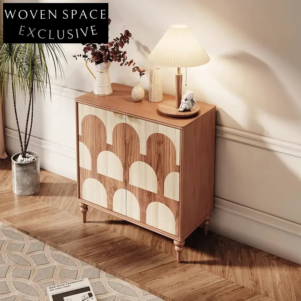 Nordic Vintage Solid Wood Sideboard Cabinet for Kitchen & Living Room Storage