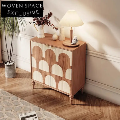 Nordic Vintage Solid Wood Sideboard Cabinet for Kitchen & Living Room Storage