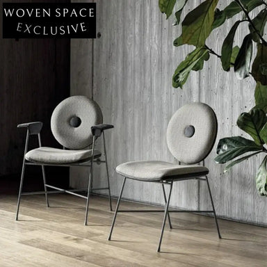 Nordic Vintage Style Metal Leg Dining Room Accent Arm Chair